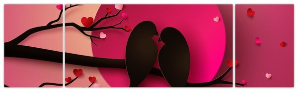 Obraz - Zakochane ptaki (170x50 cm)