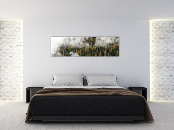 Obraz lasu w chmurach (170x50 cm)