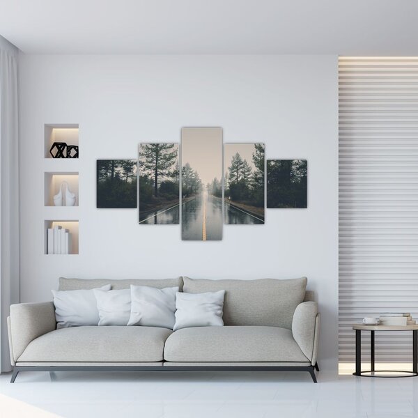 Obraz drogi w deszczu (125x70 cm)