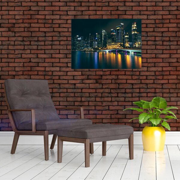 Obraz Singapuru nocą (70x50 cm)