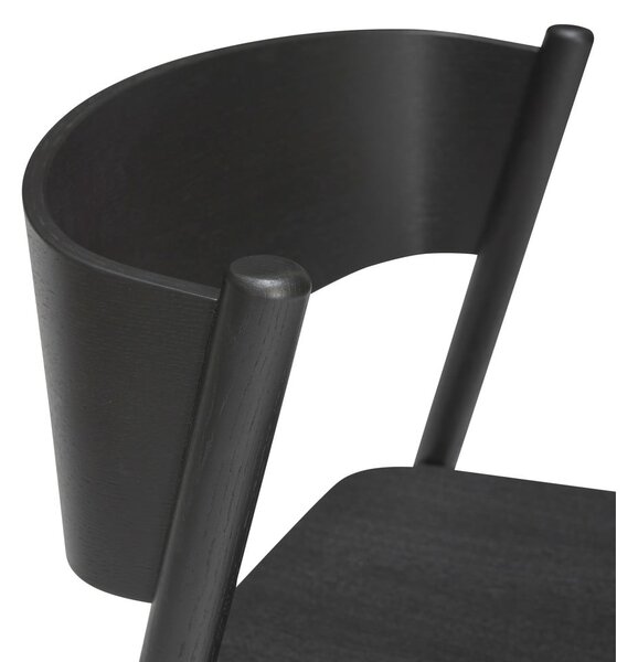 Czarny hoker w dekorze dębu (wysokość siedziska 75 cm) Oblique – Hübsch