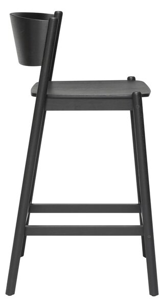 Czarny hoker w dekorze dębu (wysokość siedziska 75 cm) Oblique – Hübsch