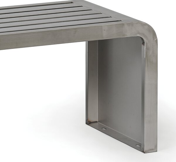 Ławka parkowa RESTO, 1200 mm, stal nierdzewna