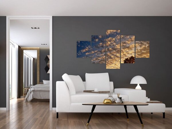 Obraz - palmy pośród chmur (125x70 cm)