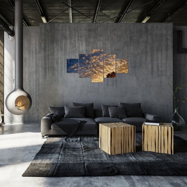 Obraz - palmy pośród chmur (125x70 cm)