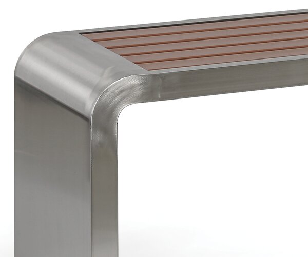 Ławka parkowa RESTO, 1200 mm, stal nierdzewna/brąz