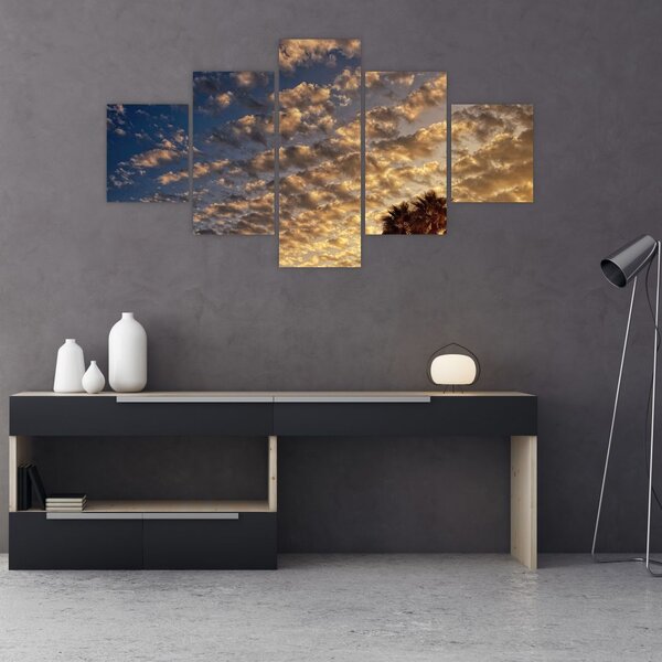 Obraz - palmy pośród chmur (125x70 cm)