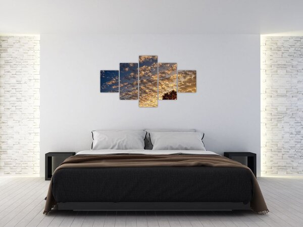 Obraz - palmy pośród chmur (125x70 cm)