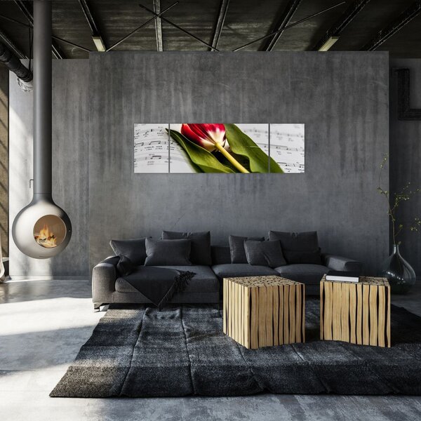 Obraz czerwonego tulipana (170x50 cm)
