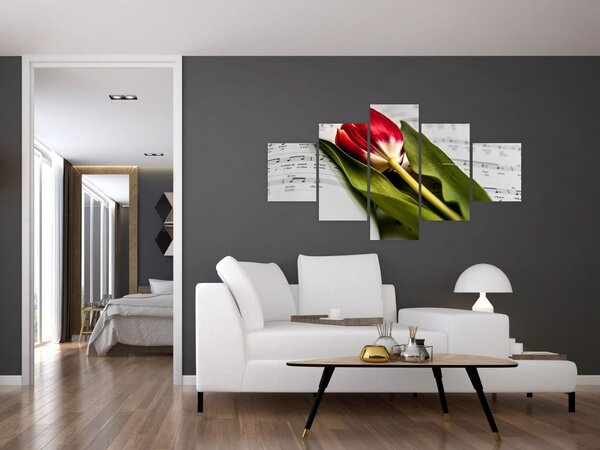 Obraz czerwonego tulipana (125x70 cm)