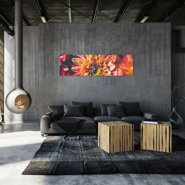 Obraz - Chryzantemy (170x50 cm)