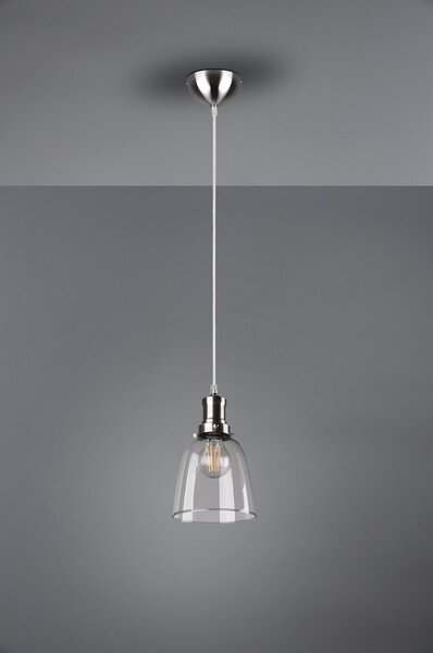 Lampa wisząca w kolorze srebra ze szklanym kloszem ø 14 cm Vita – Reality