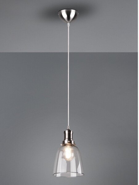 Lampa wisząca w kolorze srebra ze szklanym kloszem ø 14 cm Vita – Reality
