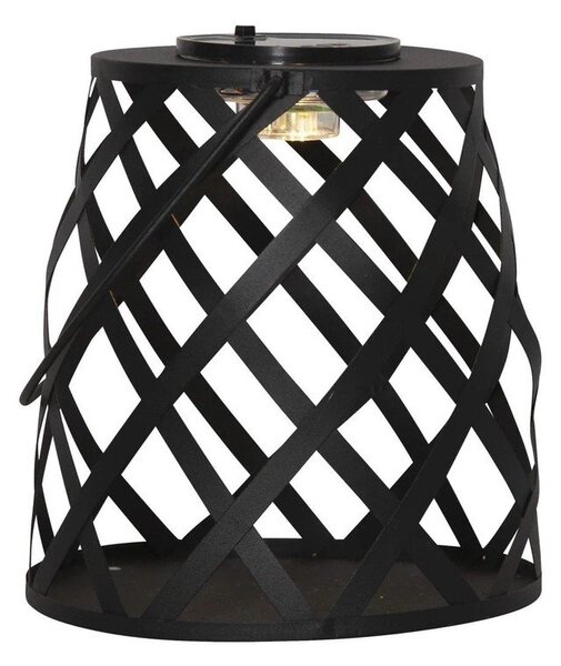 Czarny lampion LED Star Trading Calabria, wys. 20 cm