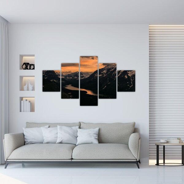 Obraz jeziora między górami (125x70 cm)