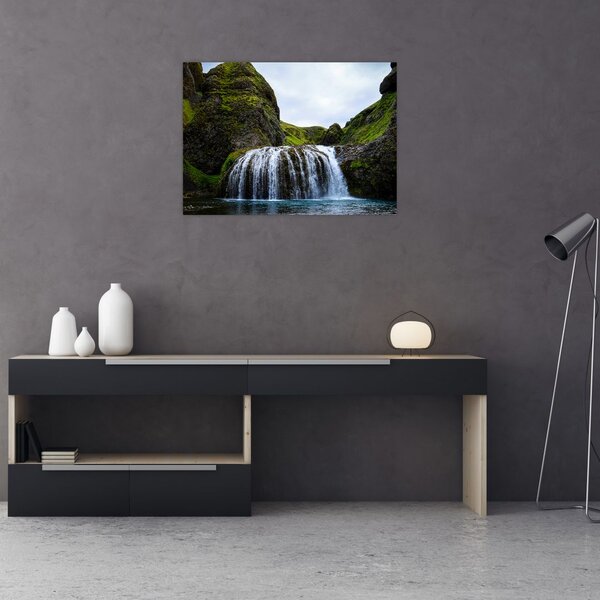 Obraz klifu z wodospadem (70x50 cm)