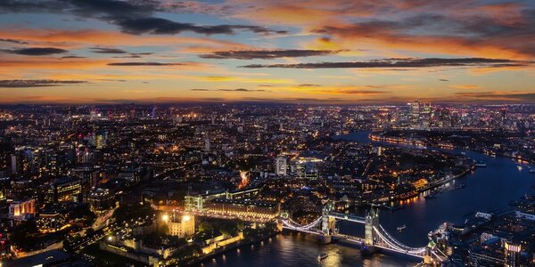 Obraz widok z lotu ptaka na Tower Bridge