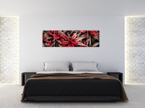 Obraz czerwonych płatków (170x50 cm)