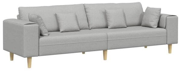 Sofa 4-osobowa w kolorze szarym chmur z oddychajÄ cÄ tkaninÄ i luksusowym wsparciem sprÄÅ¼ynowym