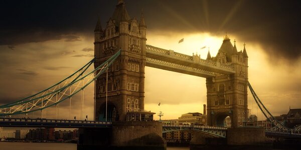 Obraz zachód słońca nad Tower Bridge