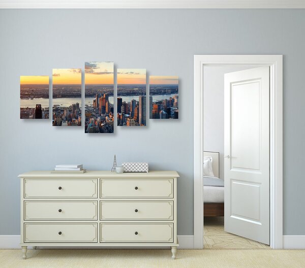 5-częściowy obraz panorama Nowego Jorku