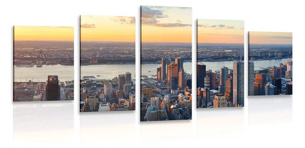 5-częściowy obraz panorama Nowego Jorku