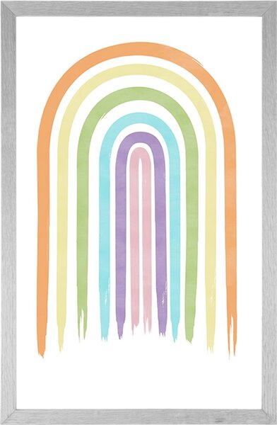 Plakat pastelowa tęcza Mid-Century