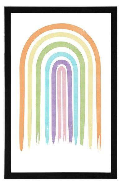 Plakat pastelowa tęcza Mid-Century