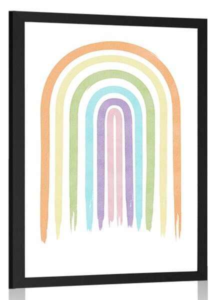 Plakat pastelowa tęcza Mid-Century