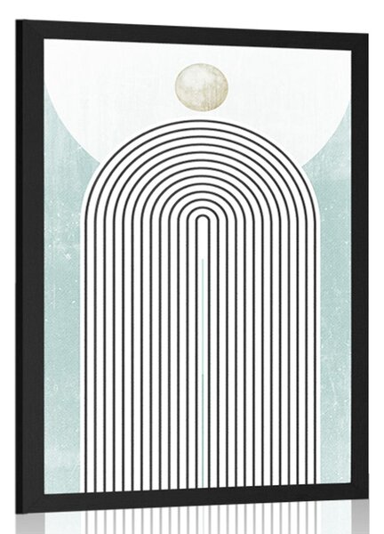 Plakat nowoczesna niebieska tęcza Mid-Century