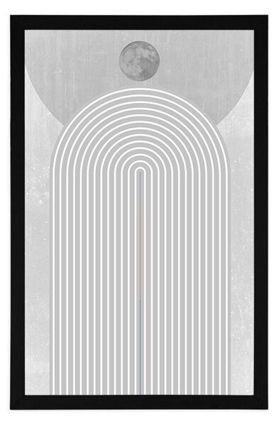 Plakat nowoczesna szara tęcza Mid-Century