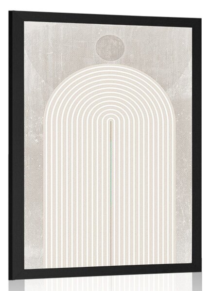Plakat nowoczesna beżowa tęcza Mid-Century