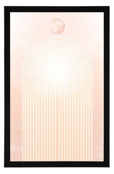 Plakat nowoczesna brzoskwiniowa tęcza Mid-Century