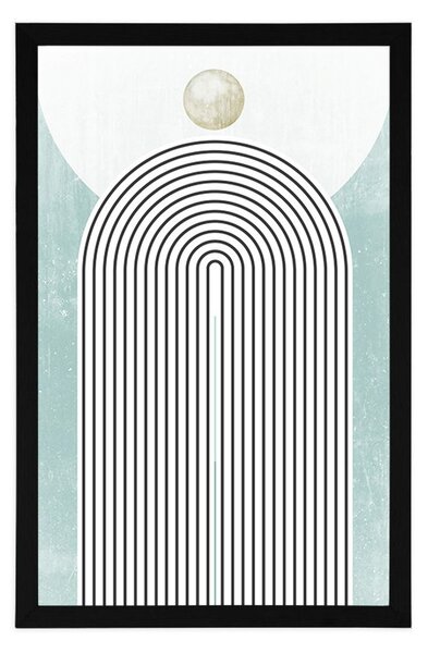 Plakat nowoczesna niebieska tęcza Mid-Century