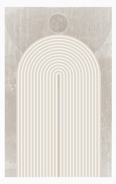Plakat nowoczesna beżowa tęcza Mid-Century