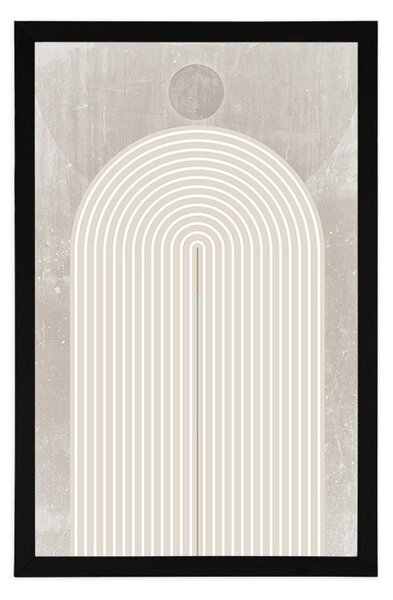 Plakat nowoczesna beżowa tęcza Mid-Century