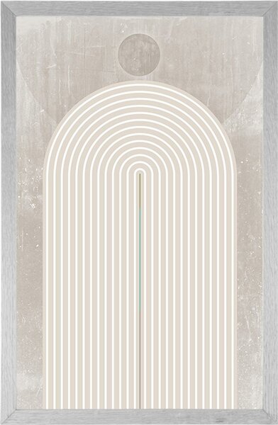 Plakat nowoczesna beżowa tęcza Mid-Century