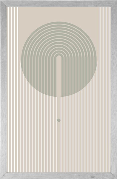 Plakat stylowy wzór z kręgiem Mid-Century