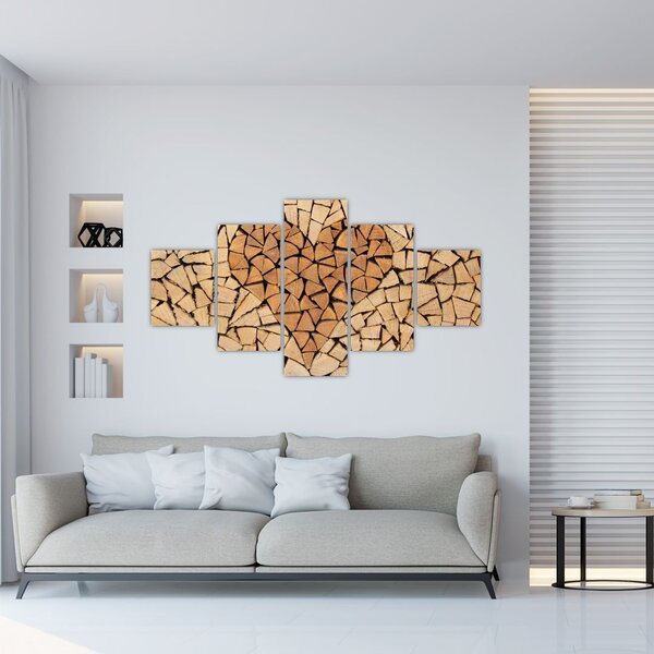 Obraz - Serce z drewna (125x70 cm)