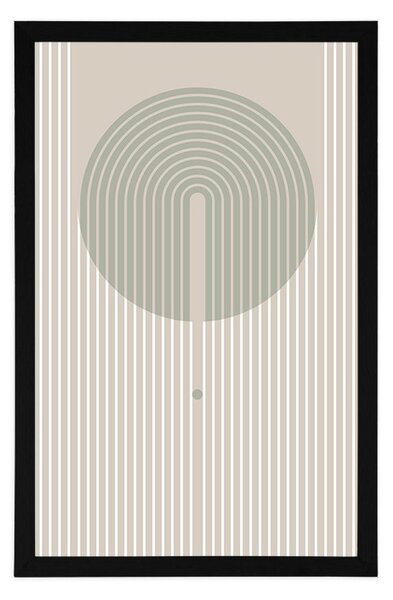 Plakat stylowy wzór z kręgiem Mid-Century