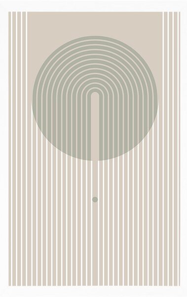 Plakat stylowy wzór z kręgiem Mid-Century