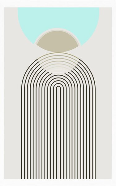 Plakat tęcza przyszłości Mid-Century