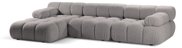 Jasnoszary narożnik modułowy z materiału bouclé (lewostronny) Bellis – Micadoni Home