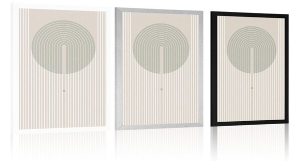 Plakat stylowy wzór z kręgiem Mid-Century