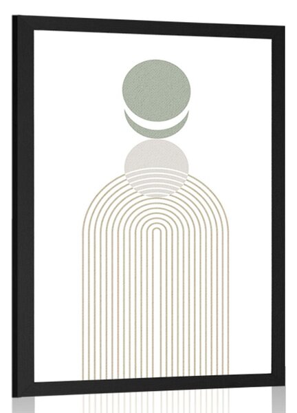 Plakat nowoczesna tęcza z kręgami Mid-Century
