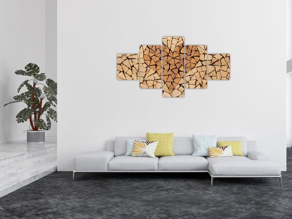Obraz - Serce z drewna (125x70 cm)
