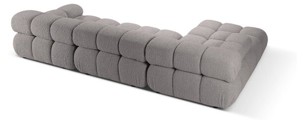 Jasnoszary narożnik modułowy z materiału bouclé (lewostronny) Bellis – Micadoni Home