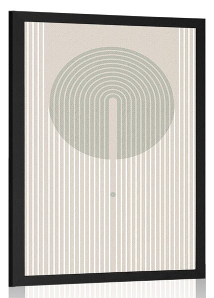 Plakat stylowy wzór z kręgiem Mid-Century