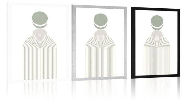 Plakat nowoczesna tęcza z kręgami Mid-Century
