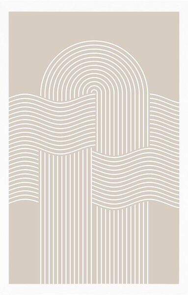 Plakat nowoczesna piaskowa tęcza Mid-Century